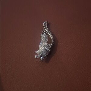 Rhinestone Cat Brooch